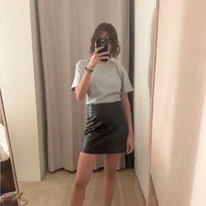 H&M Black Faux Leather Skirt